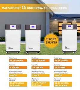 แบตเตอรี่พลังงานแสงอาทิตย์48V 100Ah Lifepo4แนวตั้งแพ็คแบตเตอรี่ลิเธียมไอออน300Ah 200Ah สำหรับการจัดเก็บในบ้าน - Product Image 6