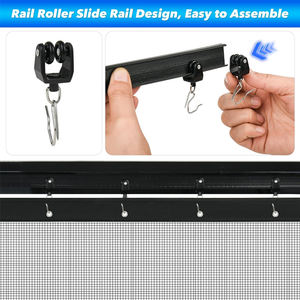 No Drilling Magnetic Sliding Screen Door Side Opening Retractable Pet Friendly Fiberglass Mesh <strong>Curtain</strong> - Product Image 4