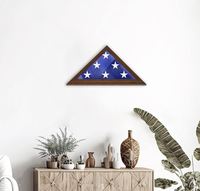 Boîte de présentation de drapeau pour drapeau américain fin plié de 3 x 5 pouces, boîte à drapeau murale pour vétéran, non destiné à l'enterrement