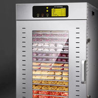 Commerciële elektrische voedseldroger met grote capaciteit voor het drogen van fruit, groenten en vlees, zoals beef jerky en gedroogde mango's.