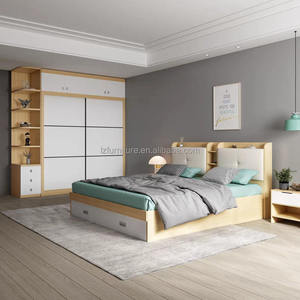 Juego de Dormitorio Moderno de Madera Sólida 2024, Cama King/Queen, para Hotel y Apartamento - Product Image 5