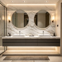 Dalle de porcelaine pleine masse effet Calacatta Gold artificiel, polie et finition mate, 1600x3200x12mm, pour revêtements muraux et de sol