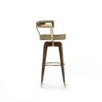 Tabouret de bar haut de gamme en velours avec dossier lumineux pour la salle à manger et l'usage commercial, chaise de bar en métal