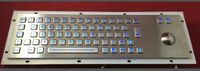 LED lampu latar USB mekanik industri kios Keyboard besi tahan karat berkabel logam dengan Trackball PC - 800TB 87 tombol