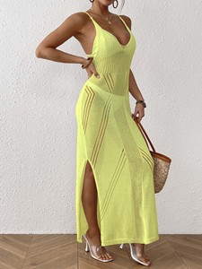 <span class=keywords><strong>Robe</strong></span> <span class=keywords><strong>de</strong></span> plage sans manches en dentelle à lacets, tricotée, décolleté plongeant, sexy, dos nu, pour femme - Product Image 4