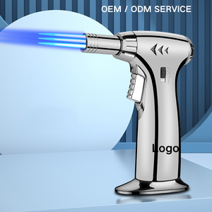 Accendino a <span class=keywords><strong>torcia</strong></span> 360 Jet antivento ricaricabile a butano con blocco di sicurezza, fiamma blu singola/tripla regolabile, per sigari e barbecue all'aperto - Product Image 1