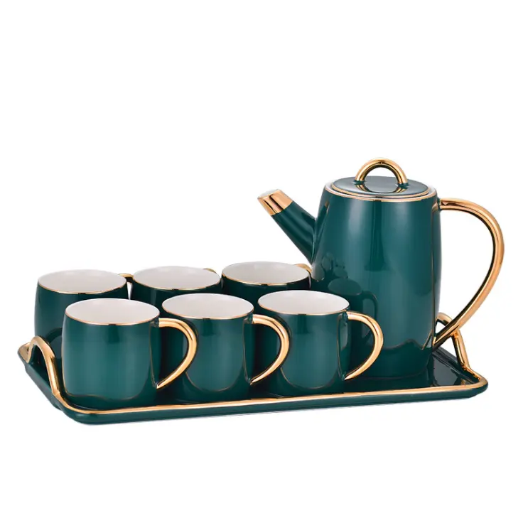 Nordic simple luxury gold edge set da tè pomeridiano squisito royal wholesale restaurant set da tè in porcellana set da caffè