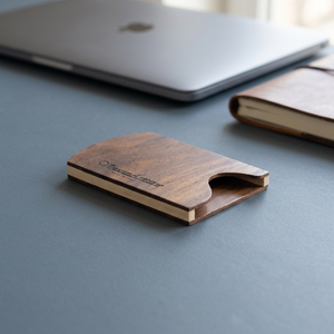 Wooden <b>Business</b> <b>Card</b> <b>Holder</b> Slanted <b>Card</b> Case Pocket <b>Card</b> Organizer for Home and Office - Product Image 4