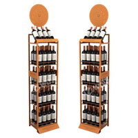 Présentoir à boissons en métal personnalisé OEM ODM avec logo, présentoir multi-niveaux autoportant pour vin, soda et boissons pour magasin de détail