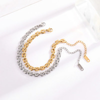 Nouveau bracelet en acier inoxydable plaqué or 18 carats de style européen et américain pour femmes, design tendance et minimaliste haut de gamme, cadeau idéal
