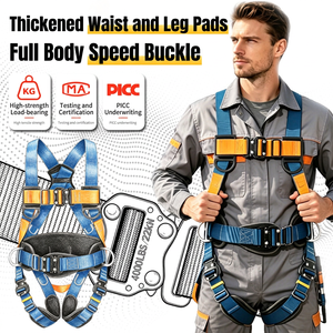 Full Body Safety <b>Harness</b> Fall Protection Work at Height <b>Belt</b> with Thickened Leg Support Quick Connect Buckles - Product Image 3