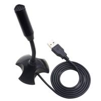 Microphone de bureau USB compact avec support pour ordinateur portable et PC, micro de streaming à col de cygne réglable