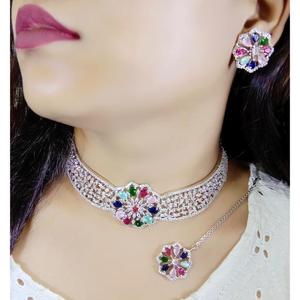 New Fashion Colorful Jewelry <b>Set</b> <b>Wedding</b> Engagement Premium Quality AD <b>Jewellery</b> Collection Bulk Product - Product Image 3