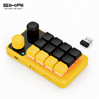 Teclado Inalámbrico SIKAI de 12 Teclas con Doble Perilla, Teclado Macro Programable RGB 2.4G USB-C con Panel de Control de Atajos para Edición y Oficina
