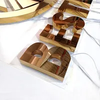 GFaceDurable Lettres lumineuses 3D en acier inoxydable doré titane avec rétroéclairage LED, étanches IP65, pour bijouterie et automobile