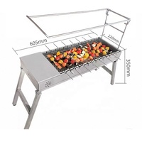 Portable Pliant Électrique BBQ Brochette Grill USB Rotatif Charbon De Bois Barbecue Machine avec 14 Cordes pour Camping En Plein Air Pique-Nique