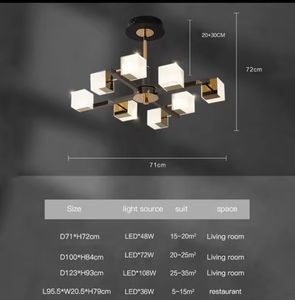 Zeal Lighting Modern Living Room Main Light Designer Ceiling High-end Atmospheric Bedroom Simple Dining Room <b>Chandelier</b> - Product Image 4