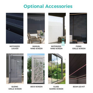 OEM <span class=keywords><strong>3X3</strong></span> <span class=keywords><strong>3X3</strong></span>.6 4X3 6X3m Pergola à persiennes extérieure étanche en aluminium bioclimatique - Product Image 5