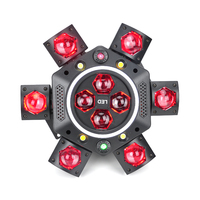 Lumière de scène DJ LED DMX à six bras, effet œil d'abeille, personnalisable en usine OEM/ODM, lumière stroboscopique disco, lumière laser RGBW 150W, lumière de fête, faisceau E27, télécommande