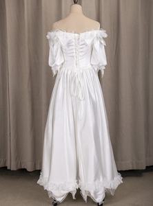 #3163 fotos reales <span class=keywords><strong>Victoria</strong></span> Vintage diseño especial 3/4 manga larga encaje suave encaje hasta marfil vestido de novia - Product Image 3