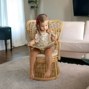 Juego de Sillas de Mimbre de Bambú Ecológicas de Diseño Moderno y Calidad Premium para Adultos y Niños, para Dormitorio, Cocina, Interior, Exterior, Balcón - Product Image 1