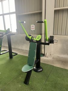 Équipement <span class=keywords><strong>de</strong></span> fitness extérieur à poids réglable, machine <span class=keywords><strong>d</strong></span>'entraînement <span class=keywords><strong>de</strong></span> force en acier galvanisé, design vert et noir - Product Image 5