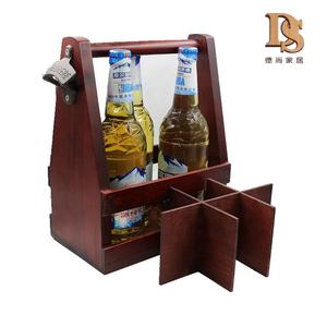 Bolso de madera para <span class=keywords><strong>cerveza</strong></span>, personalizado, Color nogal oscuro, Caddy, 6 paquetes - Product Image 4