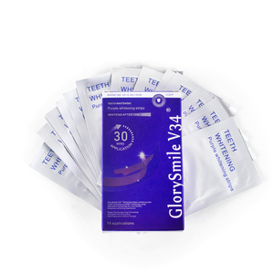 Bandes blanchissantes violettes pour les dents, antidérapantes, blanchiment profond, gel violet correcteur de couleur, 30 min, 7 paires, logo personnalisé, végétalien - Product Image 4
