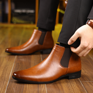 Bottes Chelsea pour hommes, grandes tailles <span class=keywords><strong>39</strong></span>-48, bottes à enfiler avec côtés élastiques, bottes à la mode décontractées de style britannique - Product Image 6
