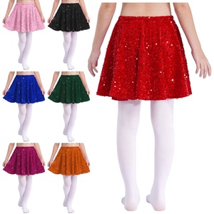 Girls Sequin <b>Skirt</b> Sparkly Mini <b>Skirt</b> Flared <b>Elastic</b> <b>Waist</b> Dance <b>Skirt</b> for Kids Birthday Party Christmas Stage Shows Custom - Product Image 1