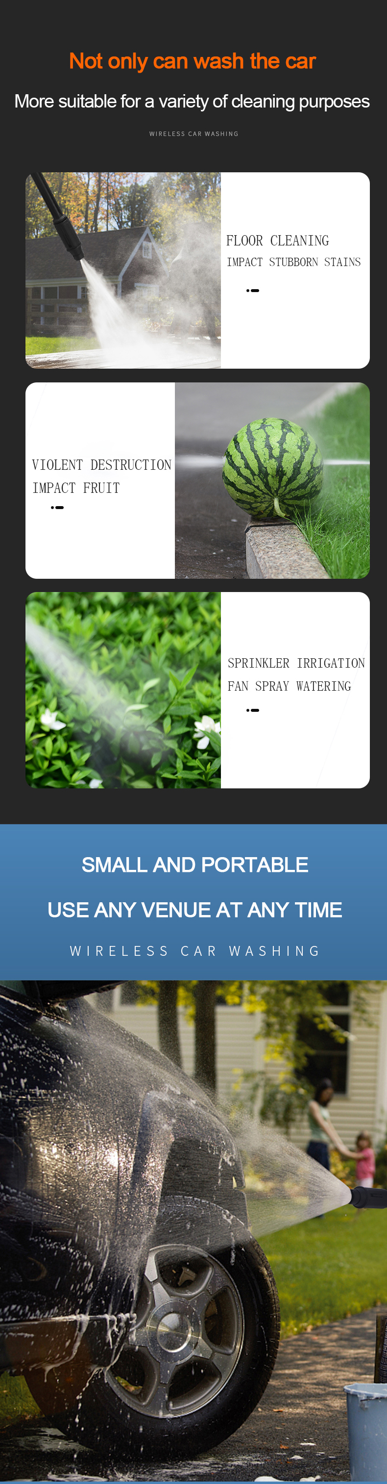 Portable Automatic Electric High Pressure Spray Car Cleaner Gun Cleaning Washer Equipment