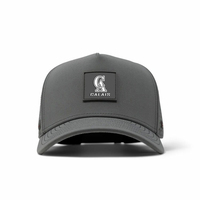 Casquette de camionneur en polyester avec patch en caoutchouc PVC, casquette de camionneur haut de gamme, casquette de golf imperméable découpée au laser sur mesure, casquettes de baseball 5 panneaux pour hommes
