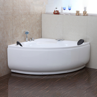 Baignoire en acrylique triangulaire pour la maison, l'hôtel, les adultes, baignoire à remous, salle de bain intérieure, baignoire moderne à jets de massage avec douche