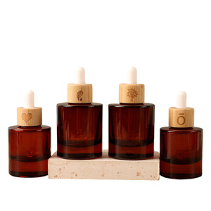 Flacons compte-gouttes en verre ambré rouge-brun 30ML 50ML, anti-lumière, pour huiles essentielles, échantillons cosmétiques premium, sérums et essences - Product Image 4
