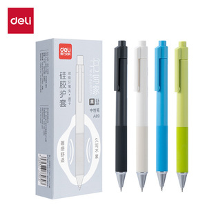 Deli A89 Gel <b>Pen</b> 0.5mm Double Ballpoint ST Tip Black Press Activated Office School Writing <b>Pen</b> - Product Image 1