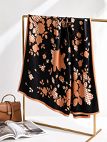 Foulard carré en soie de mûrier jacquard 100% pour femme 90x90cm, foulard de luxe, châle de cou, accessoire pour cheveux, cadeau, en satin doux