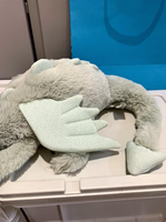 Boneka Dexter Green Dragon Lembut Nyaman Lucu Berbulu Pendek Isi Spons Mainan Bantal Peluk yang Menenangkan