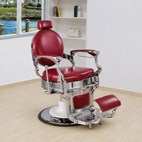 Fauteuil de Salon de Luxe Doré Inclinable pour Hommes, Chaise de Barbier pour Station de Coiffure et Esthétique