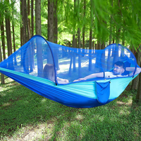Hamac-tente portable en nylon pour 1-2 personnes, design parachute imperméable, avec moustiquaire intégrée, capacité 300 kg, pour le camping et la randonnée