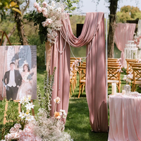 Vente flash : Toile de fond élégante rose pour mariage en plein air et draperies de plafond pour la décoration d'événements et de fêtes