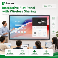 Pizarra Interactiva Todo en Uno Amdox ES con Pantalla Táctil 4K para Enseñanza Escolar y Reuniones