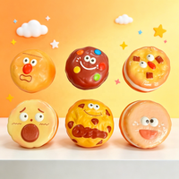 Boîte mystère de jouets anti-stress en forme de biscuits à visages amusants, jouet sensoriel en PU à rebond lent, jouet à presser mignon en forme d'aliments pour enfants