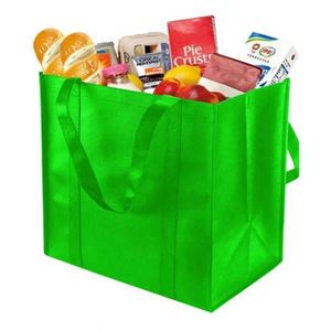 Sac de courses en tissu non tissé imprimé personnalisé avec logo, 20 kg, prix compétitif, pour la vente au détail, emballage alimentaire vierge, Superet - Product Image 1