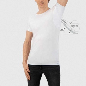 Maglietta da uomo invisibile a prova di sudore con scollo a V, maglietta da uomo modale leggera aderente Color carne Nude - Product Image 2