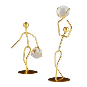 Modern Metal Sports Figure Sculpture - Abstract <strong>Athlete</strong> <strong>Figurine</strong> for Home Office Decor &amp; Creative Gift - Product Image 1