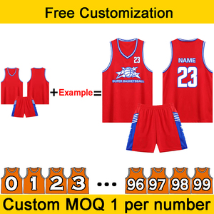 Benutzer definierte LOGO Muster & Zahlen Basketball Trikot für Männer Kinder Große atmungsaktive Team Wettbewerb Basketball Uniform Set - Product Image 3