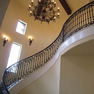 Rambarde d'escalier classique en fer forgé, <span class=keywords><strong>balustrade</strong></span> pour balancier, vente en gros, <span class=keywords><strong>pas</strong></span> <span class=keywords><strong>cher</strong></span>, - Product Image 1