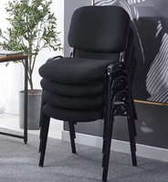 Chaise de visite empilable de haute qualité, siège et dossier sans accoudoirs en tissu, cadre en métal, table d'écriture personnalisée, table d'écriture réglable