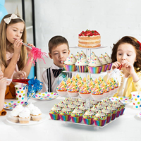 Support à gâteau carré en acrylique personnalisé OEM, présentoir à desserts multi-tailles de qualité alimentaire, pour boulangeries et distributeurs en gros de services de traiteur