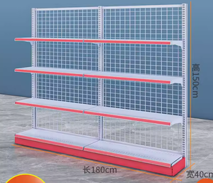 חד צדדי סופרמרקט בפינה קיר תיל מדף רשת בחזרה לוח קמעונאות חנות מתלה גונדולה - Product Image 3